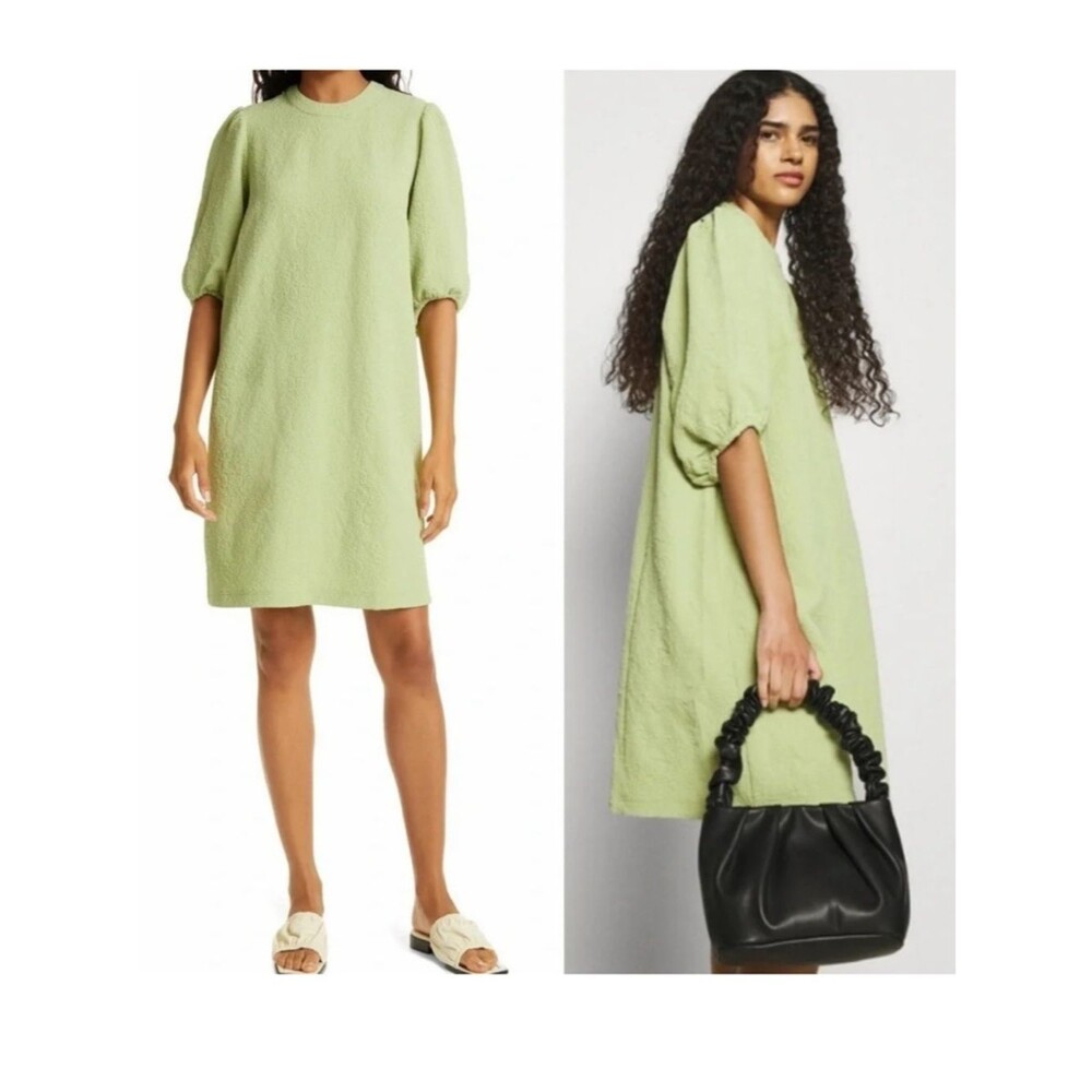Samsoe Junis Crewneck Shift Dress Tarragon Green Casual Women’s Small
